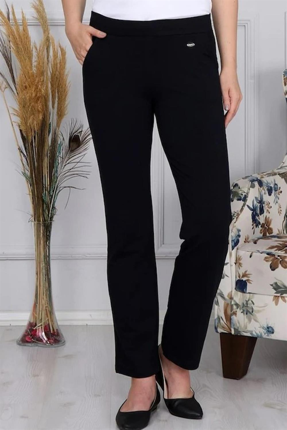 Pantalon Görünümlü Kadın Eşofman Altı Siyah