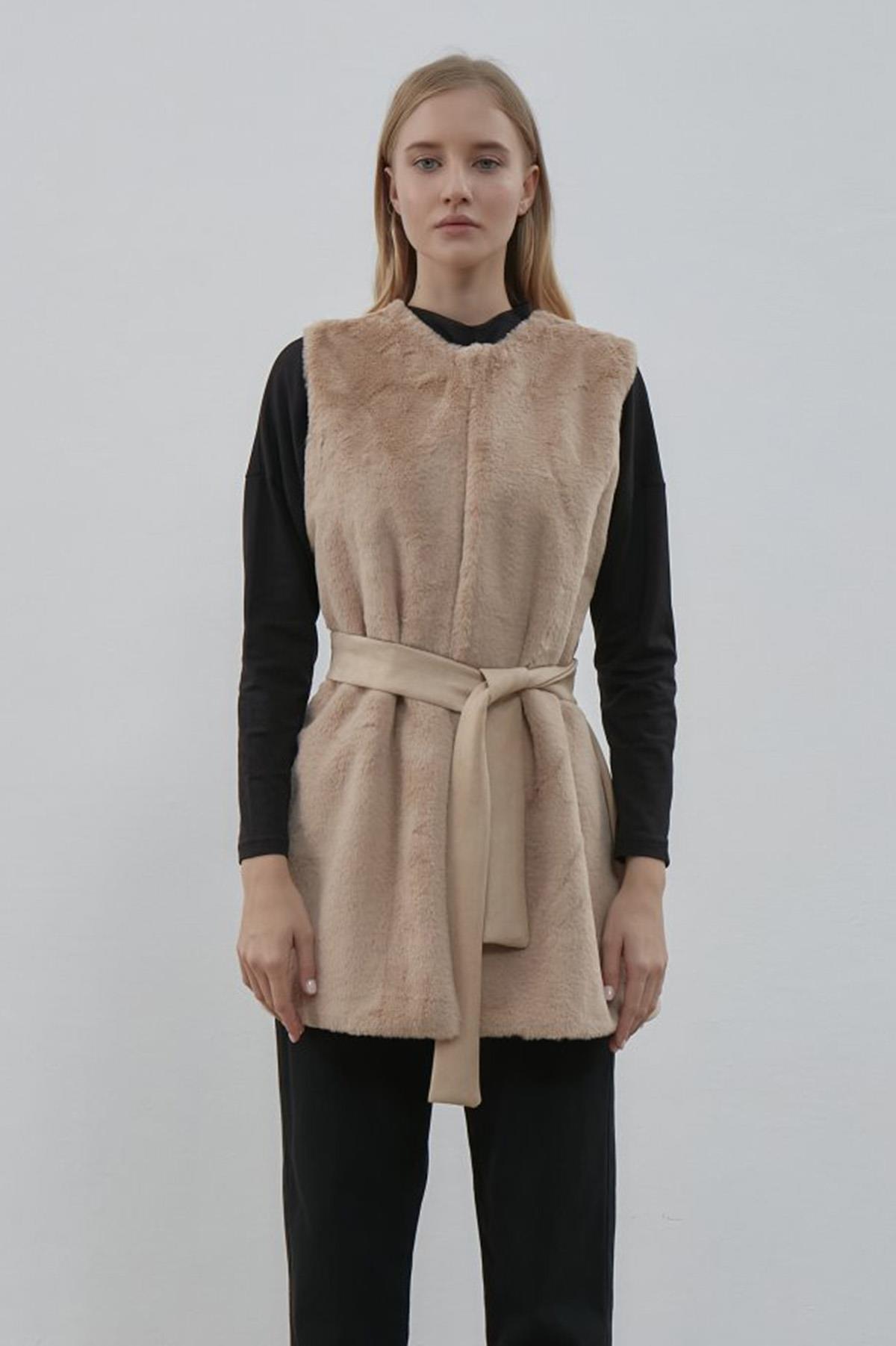 Peluş Yelek 773 Vizon