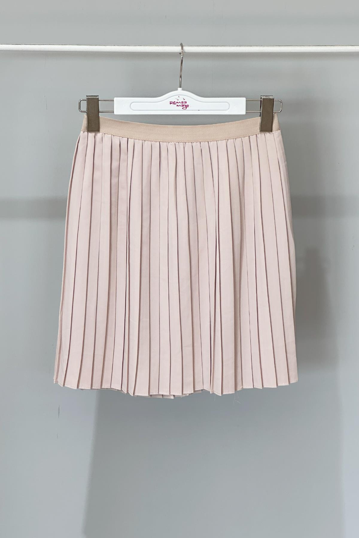 Piliseli İçlik Etek 40002 Bej