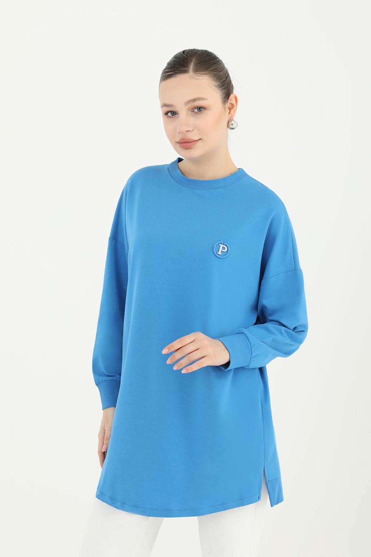 Puane Basic Tunik Sweat 10379 Mavi
