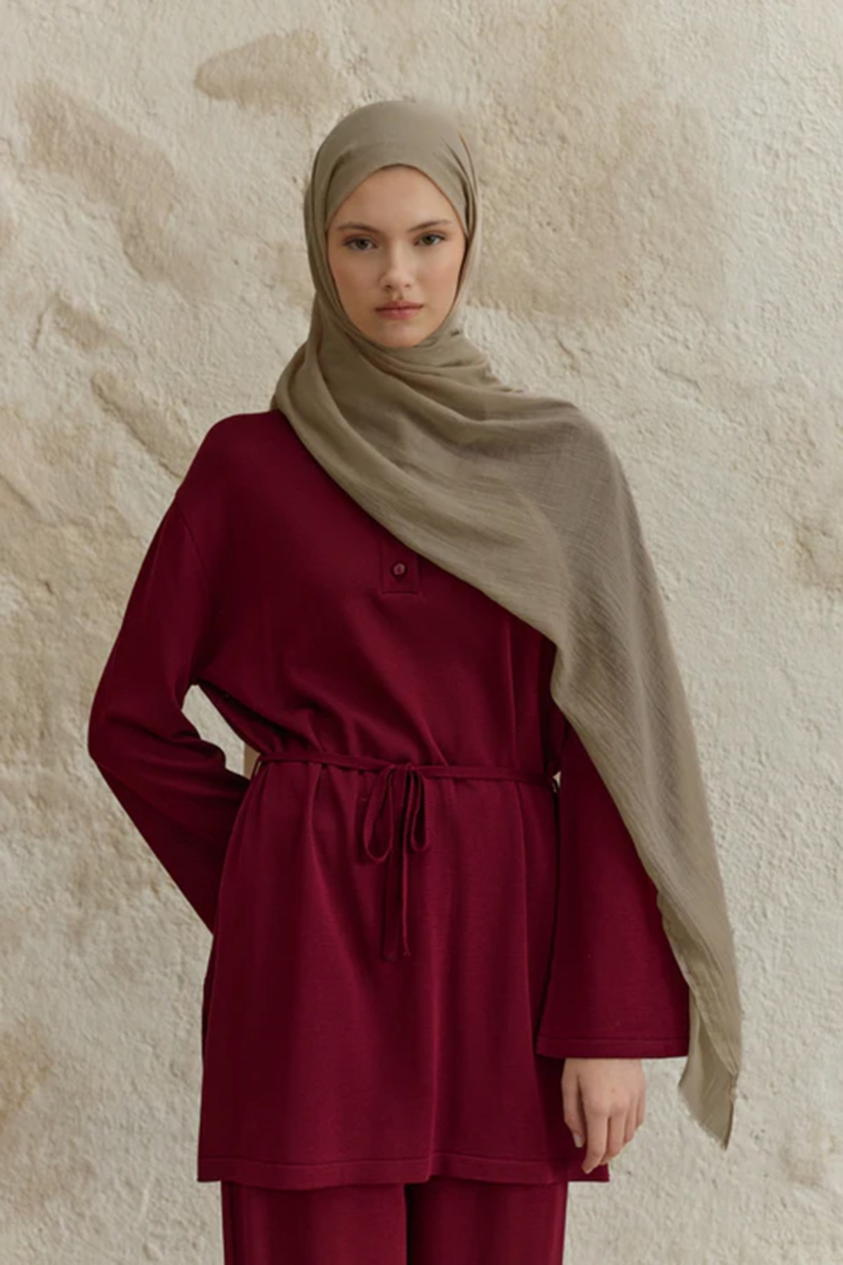 QEF SCARF Soft Line Pamuk Şal 001 Bej