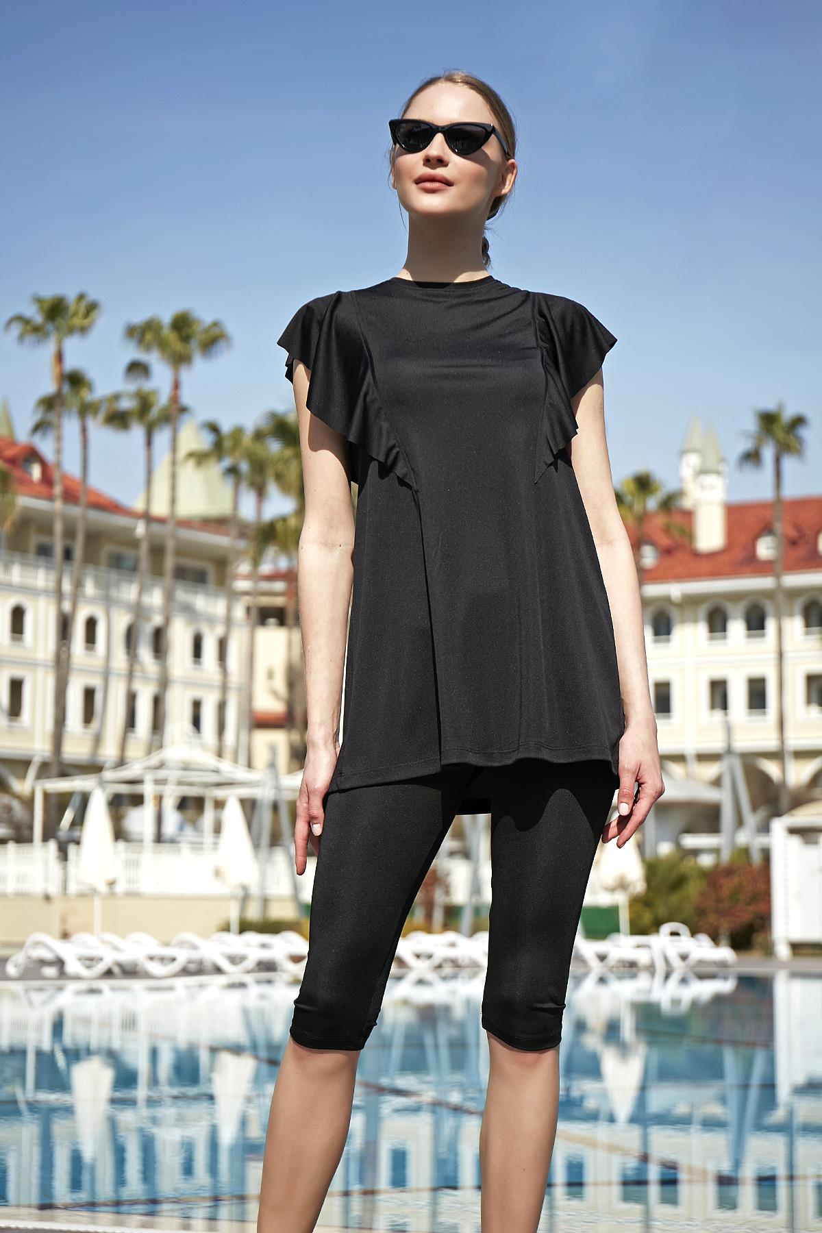 Remsa Fırfır Volan Detaylı Yarı Kapalı Mayo 2150 Hilal