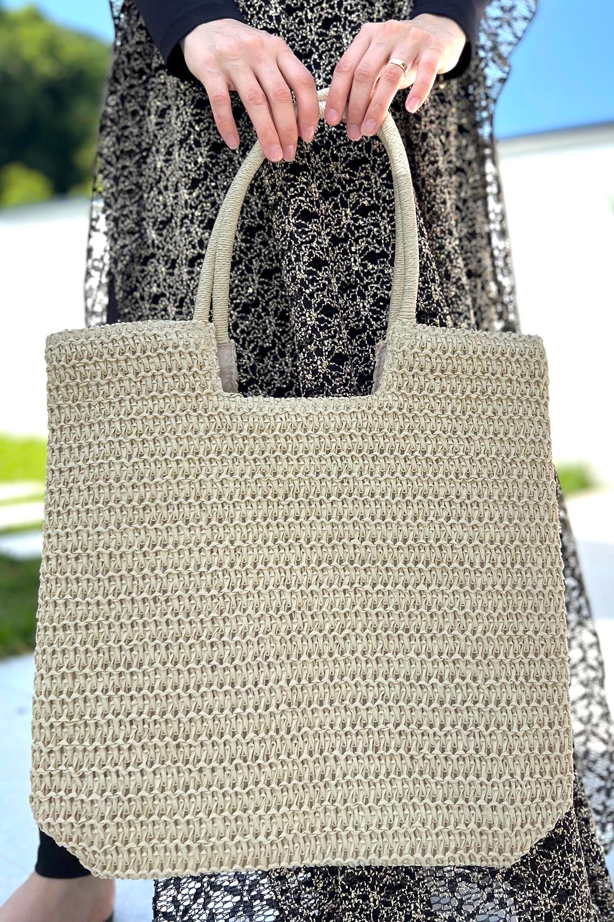 Remsa Hasır Plaj Çantası 004 Bej