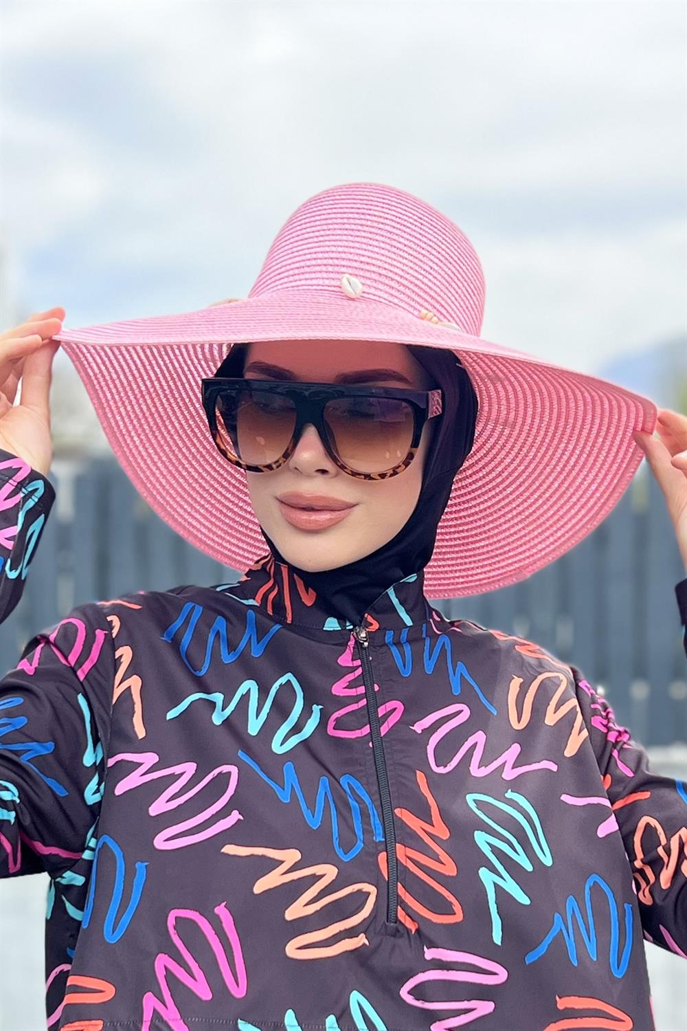 Remsa Mayo Hasır Şapka Deniz Kabuklu Pembe RŞ-55