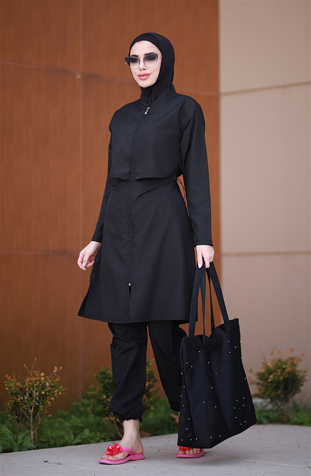 Remsa Mayo Önü Kapaklı Paraşüt Tam Kapalı Tesettür Mayo Nuray