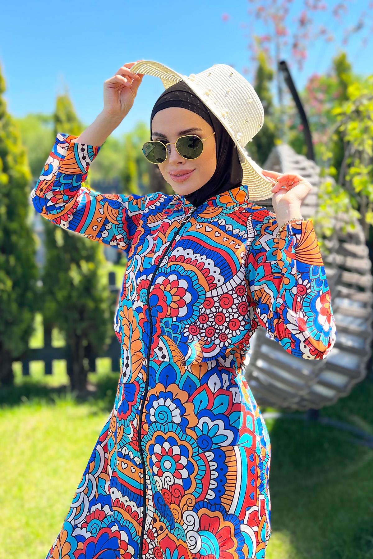 Remsa Mayo Önü Kapaklı Paraşüt Tam Kapalı Tesettür Mayo R069C Nurşen