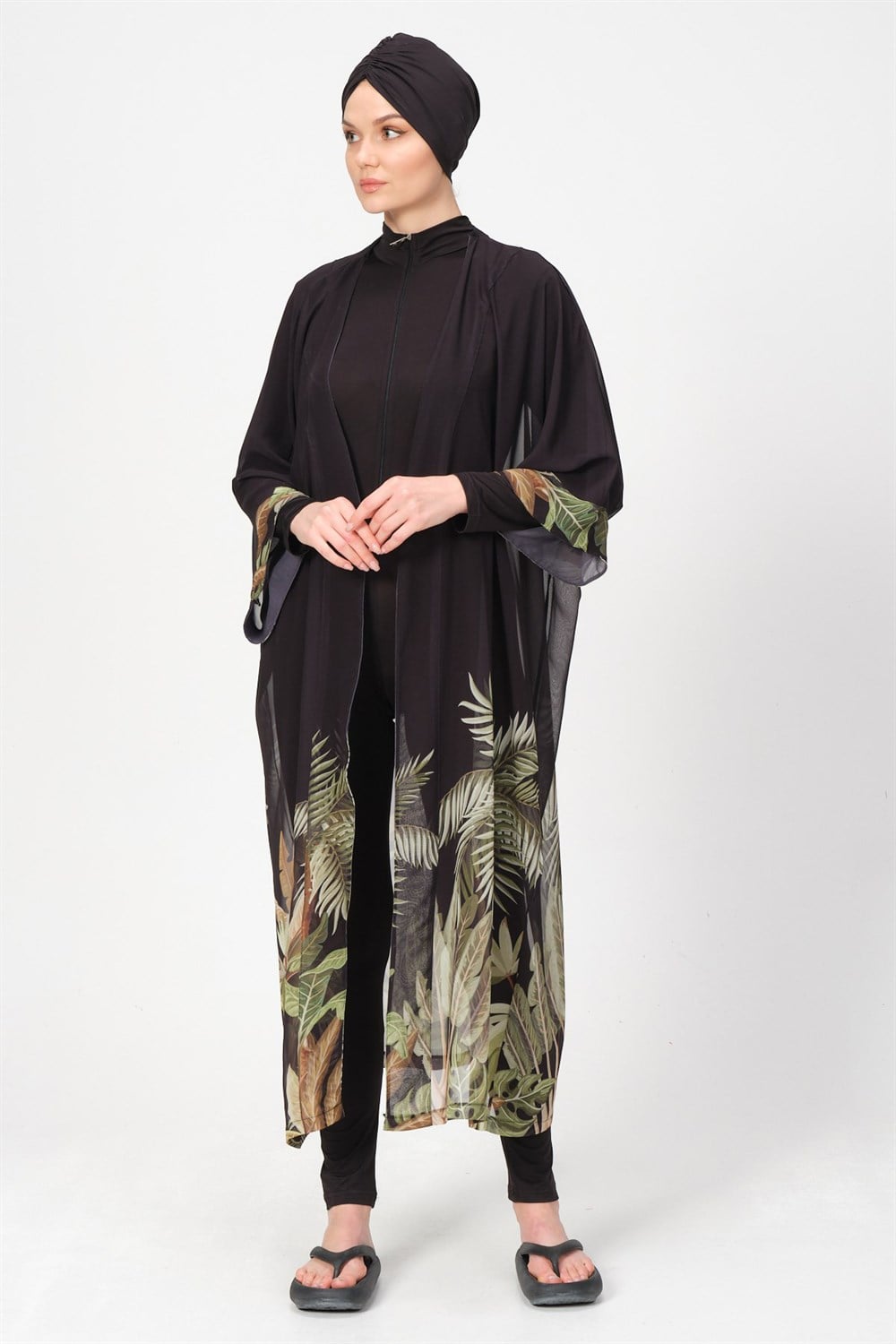 Remsa Mayo Pareo Palmiye Kaftan Siyah
