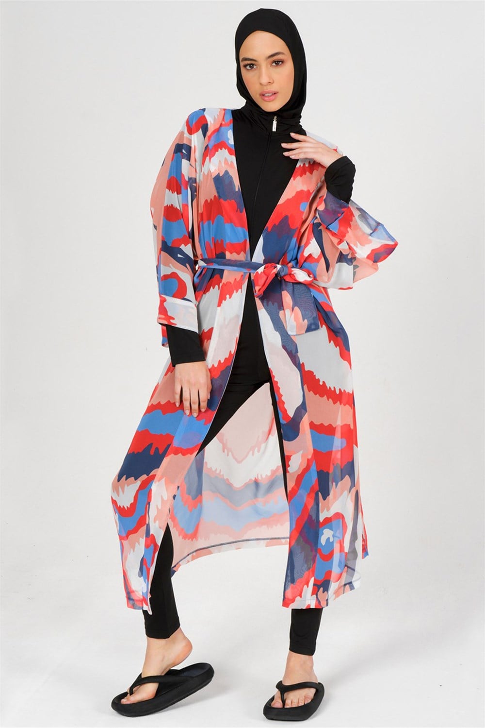 Remsa Mayo Pareo Tiger Kaftan Nar Çiçeği