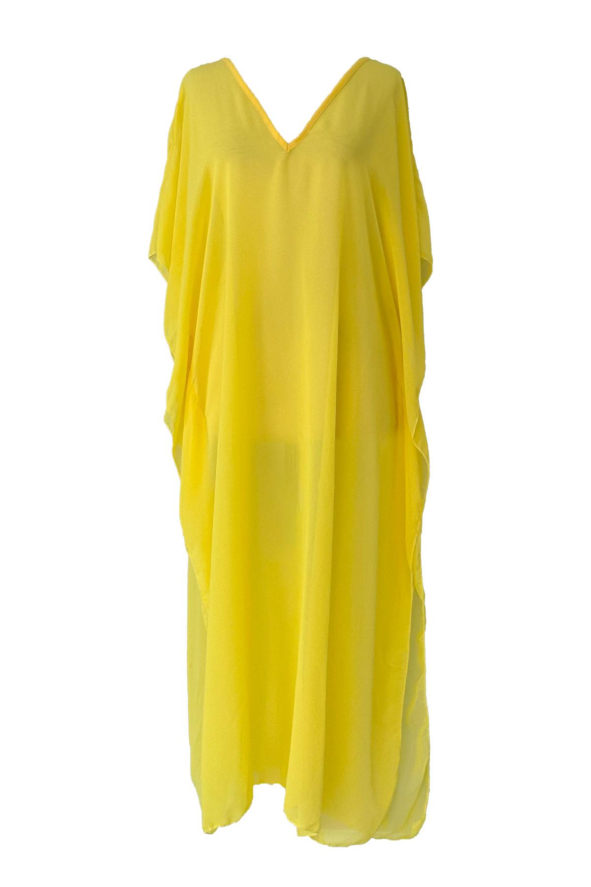 Remsa Mayo Üzerine Kaftan Pareo 430-600S Sarı Düz