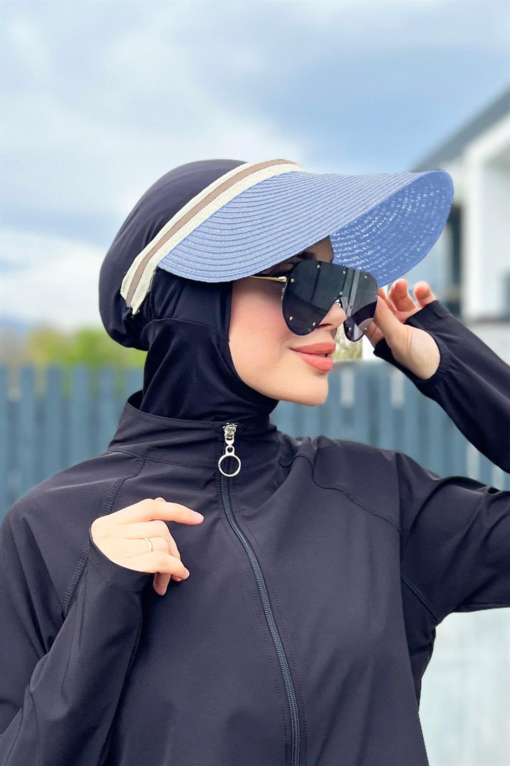 Remsa Mayo Vizör Hasır Şapka Güneş Koruyucu Siperlik RŞ-39 Turkuaz