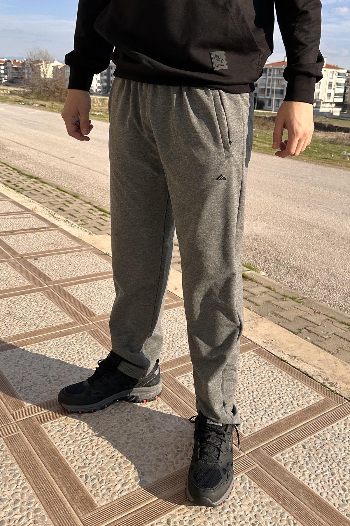 Remsa Spor Erkek Geniş Kesim Beli Lastikli 3 Cepli Eşofman Altı Antrasit