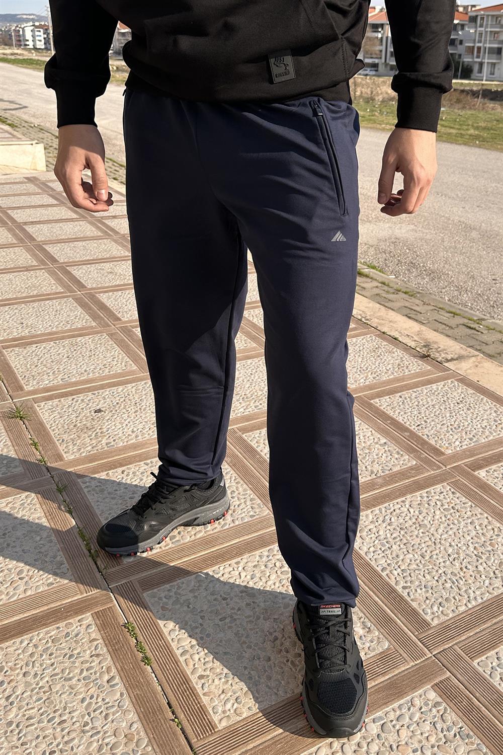 Remsa Spor Erkek Paçası Düz Beli Lastikli 3 Cepli Eşofman Altı 0705 Açık Lacivert