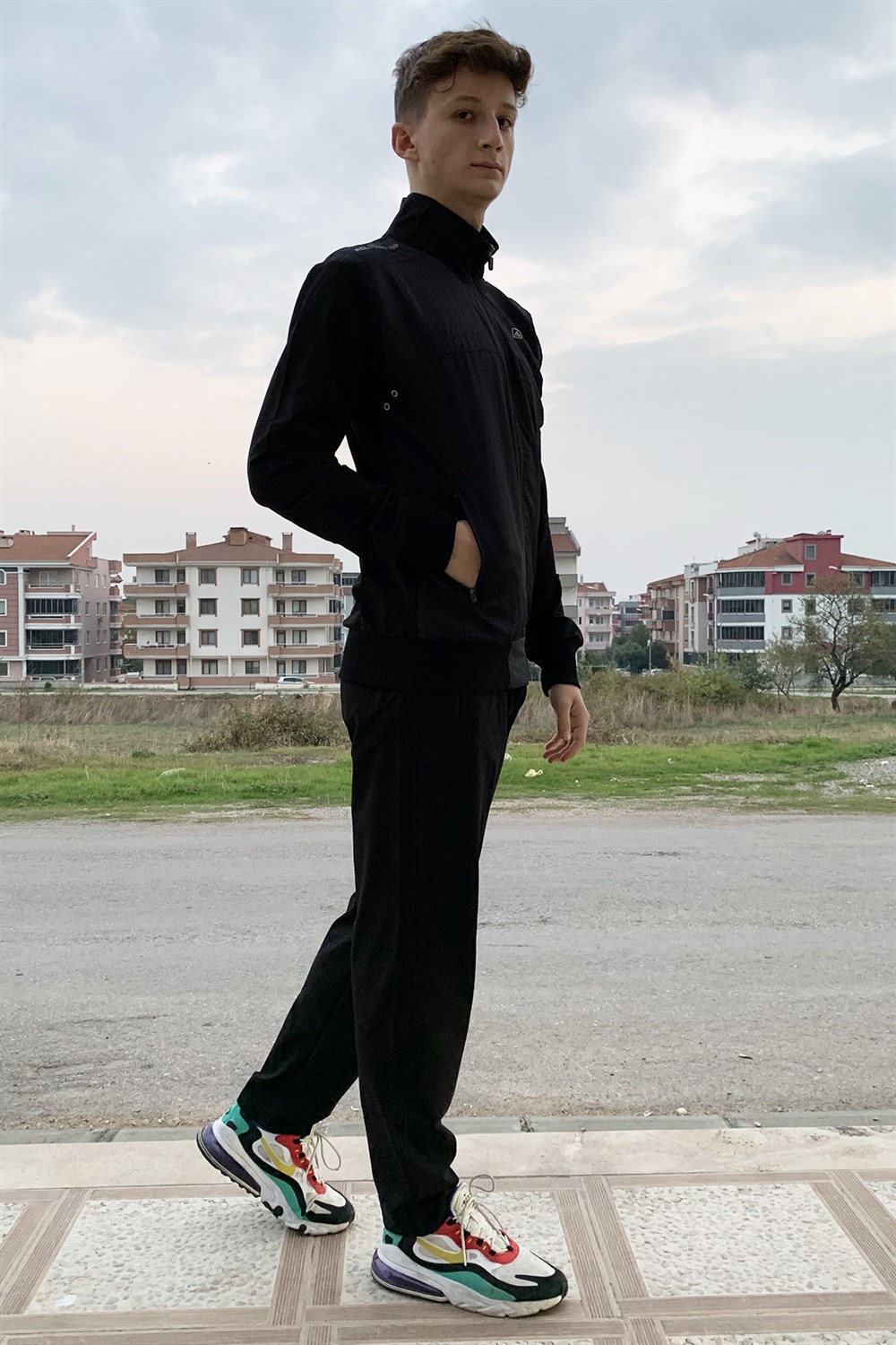 Remsa Spor Likralı Penye Erkek Eşofman Takımı Siyah