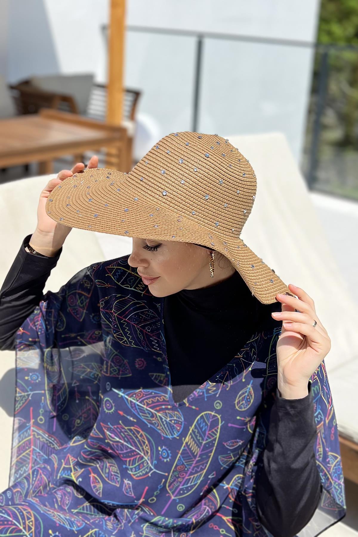 Remsa Taşlı Hasır Şapka RŞ-96 Camel