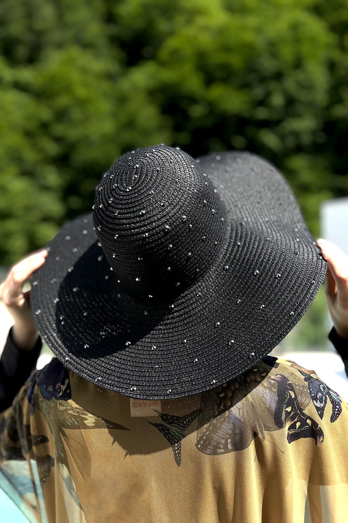 Remsa Taşlı Hasır Şapka RŞ-96 Siyah