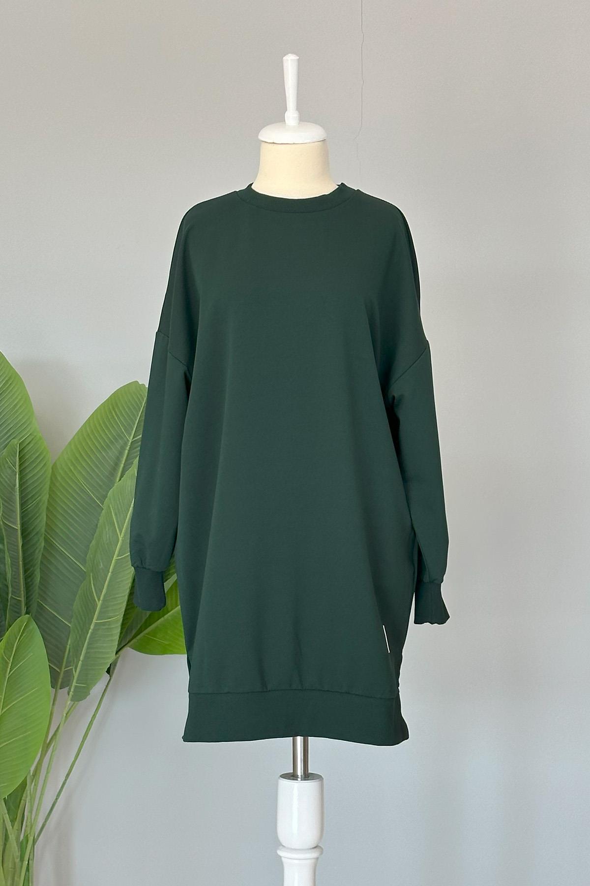 Soul Basic Sweat Tunik 30644 Acı Yeşil