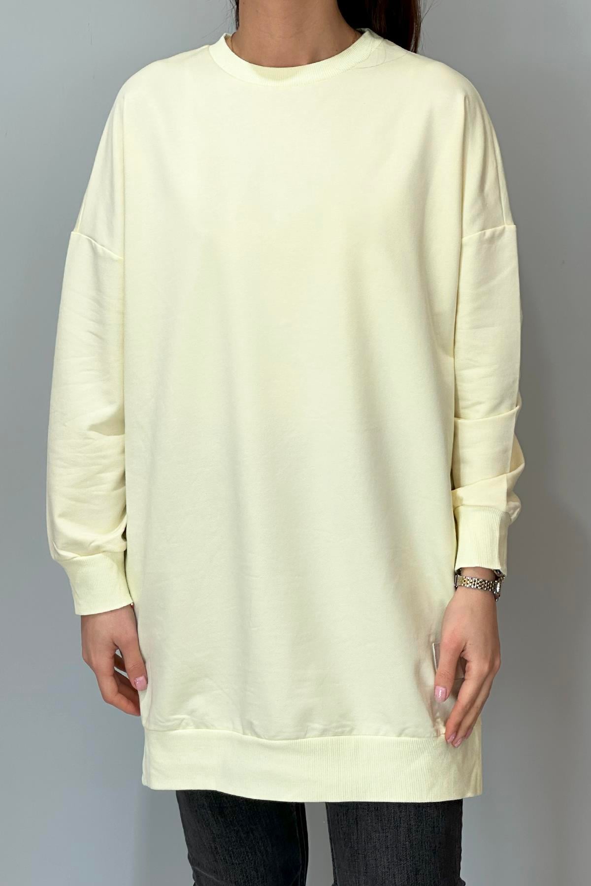 Soul Basic Sweat Tunik 30644 Açık Sarı