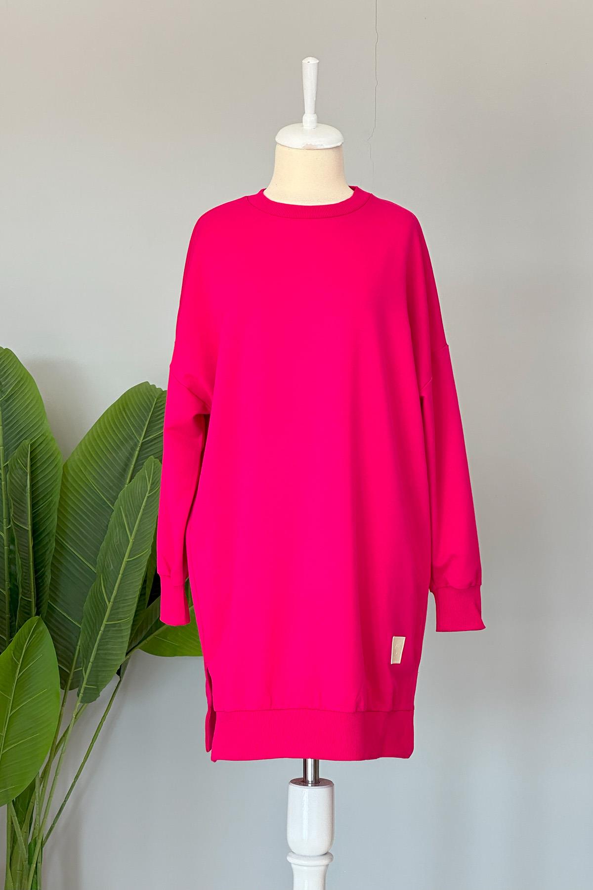 Soul Basic Sweat Tunik 30644 Fuşya