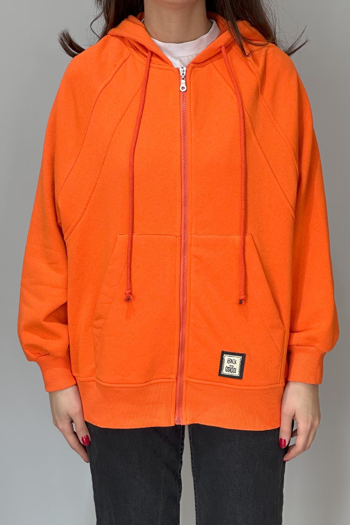 Soul Basic Uzun Sweat Ceket 32021 Turuncu