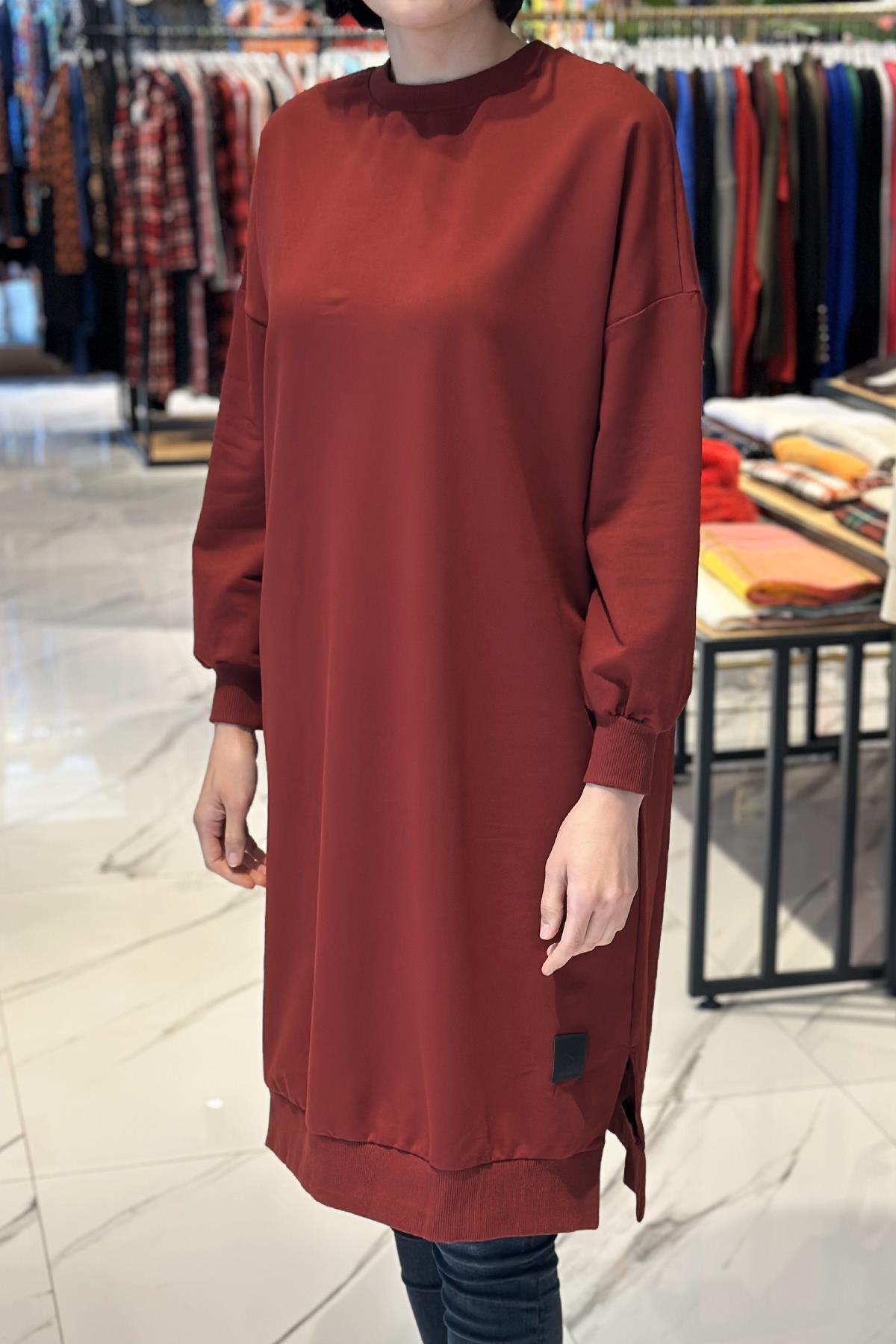Soul Basic Uzun Sweat Tunik 30645 Bordo