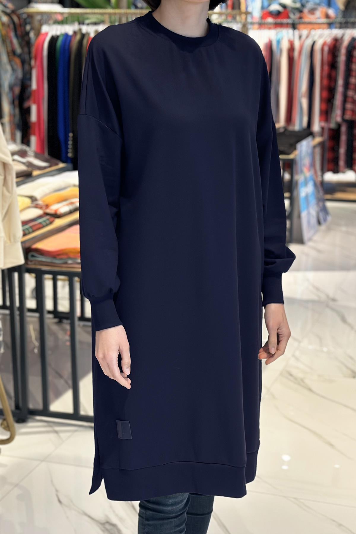 Soul Basic Uzun Sweat Tunik 30645 Koyu Lacivert