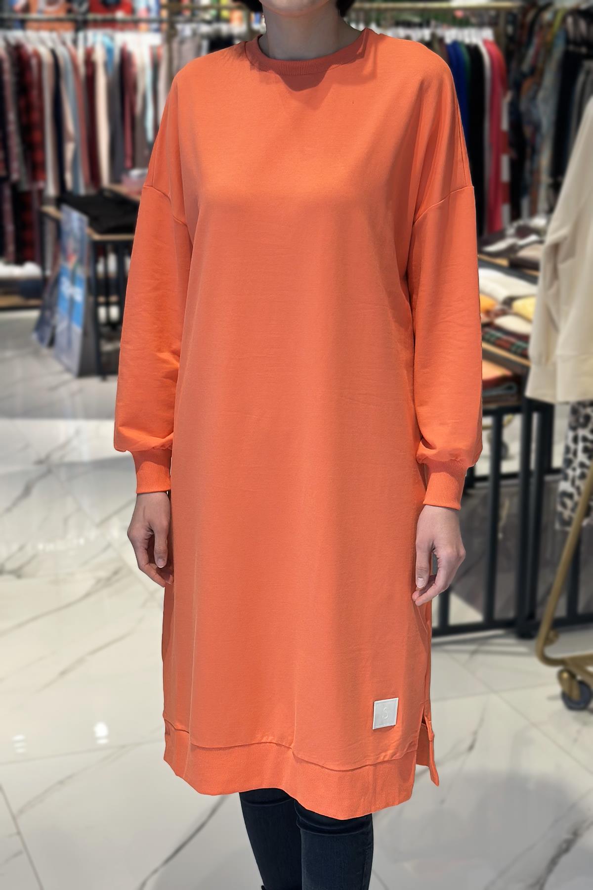 Soul Basic Uzun Sweat Tunik 30645 Mercan