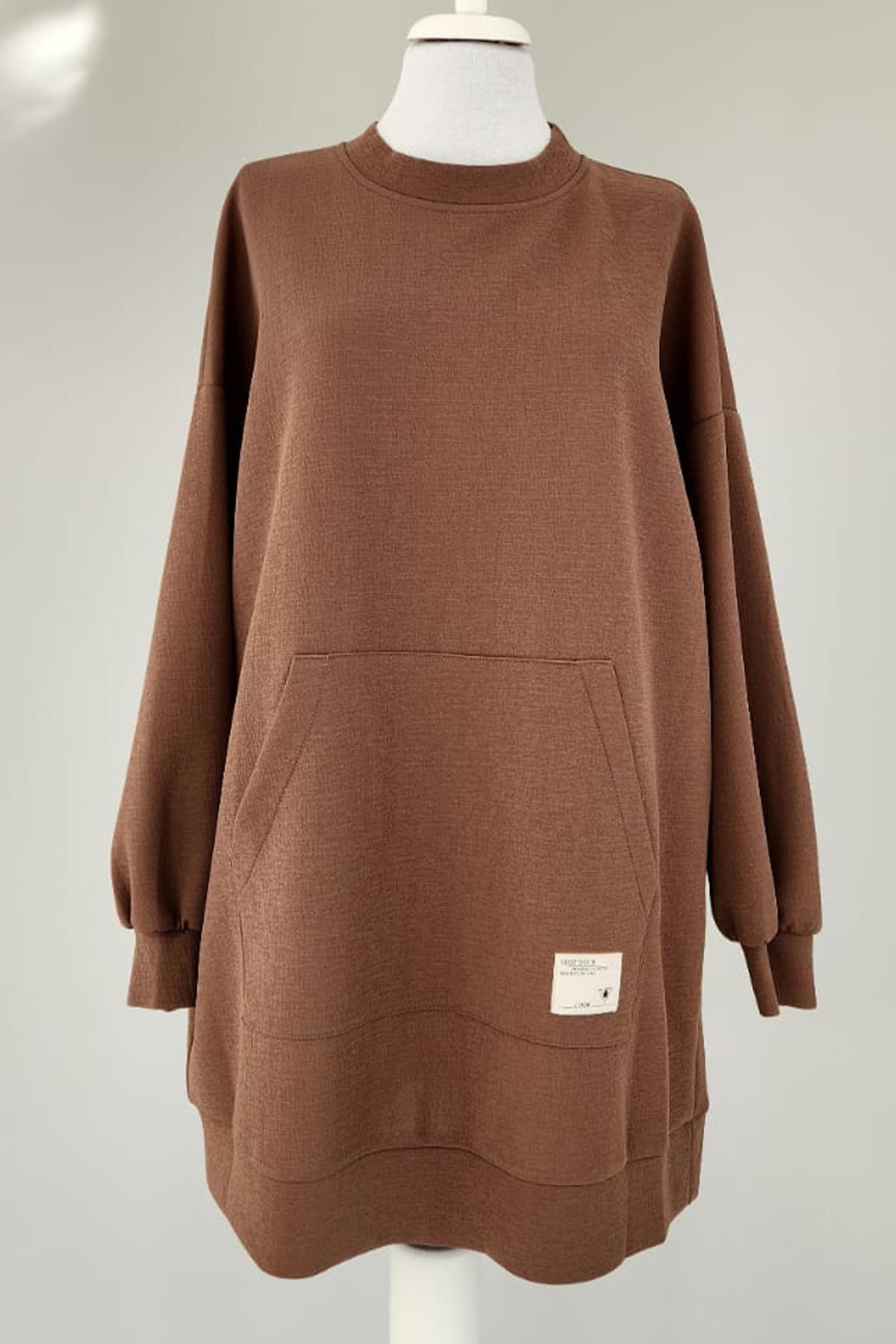 Standart Basic Sweatshırt Tunik 3120 Kahve
