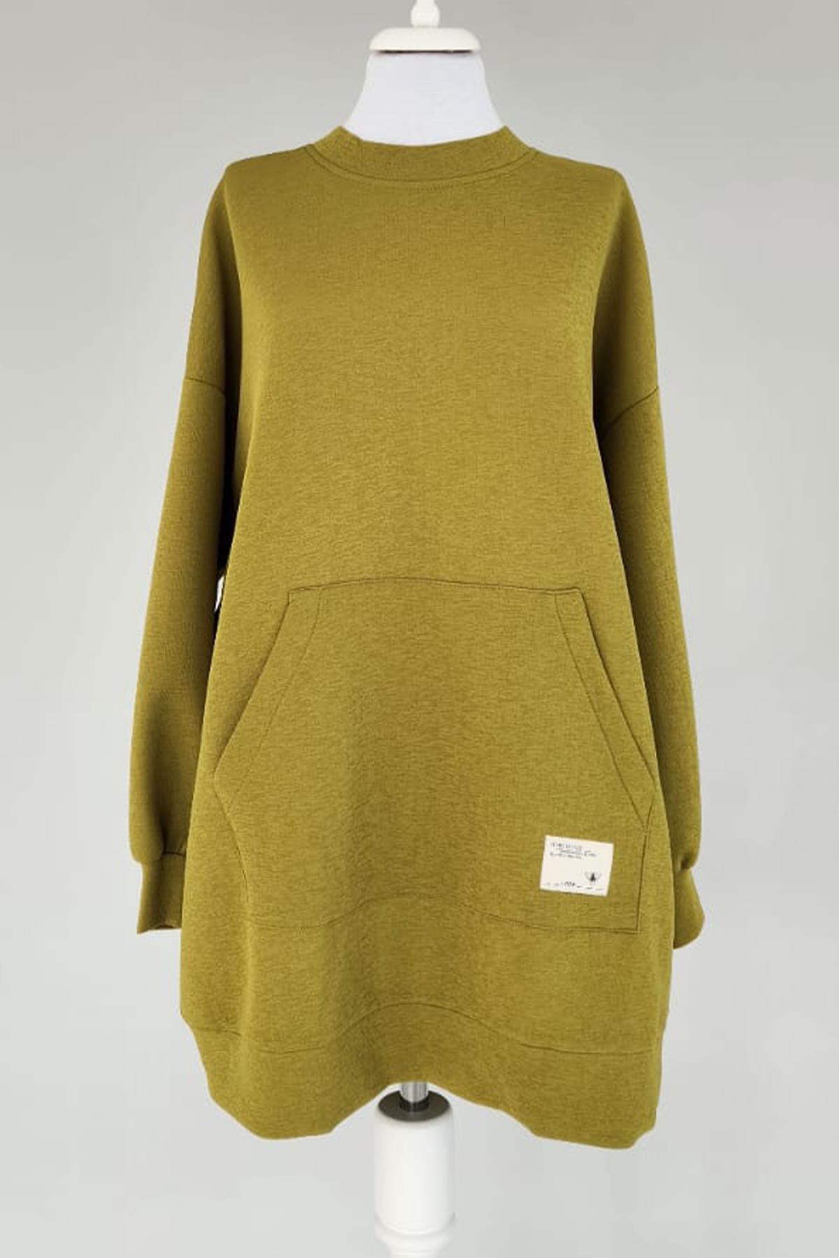 Standart Basic Sweatshırt Tunik 3120 Yeşil