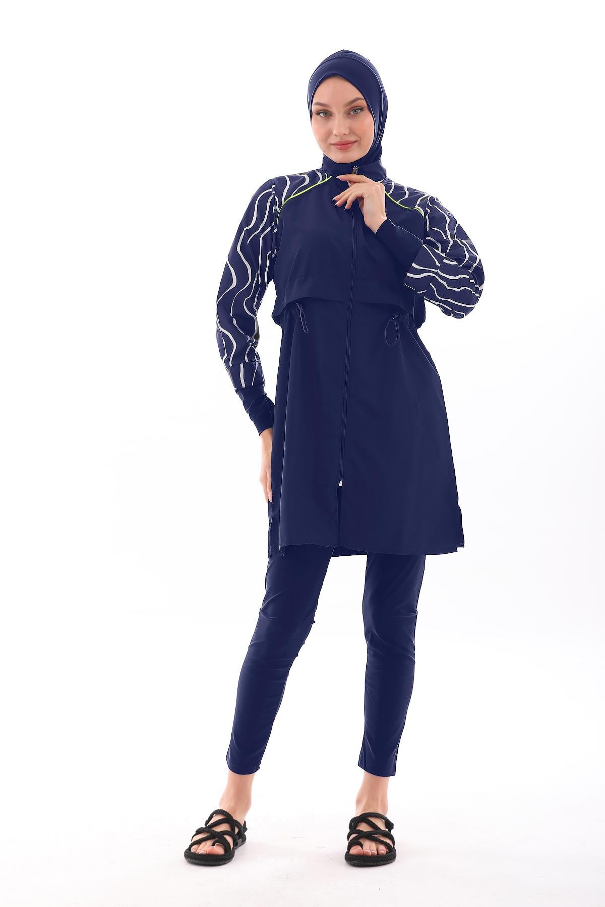 Tam Kapalı Tesettür Mayo Duru 2425 Lacivert