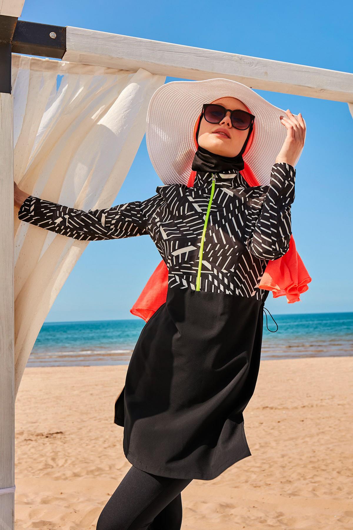 Tam Kapalı Tesettür Mayo M2326 Siyah