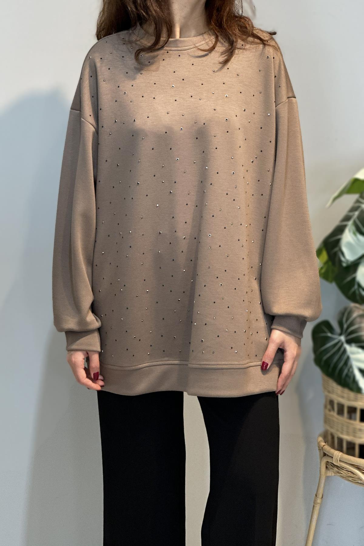 Taş Detay Tunik 36135 Vizon