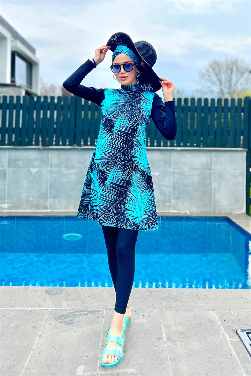 Tasarım Tam Kapalı Tesettür Mayo Remsa Mayo 900-405 Yaprak