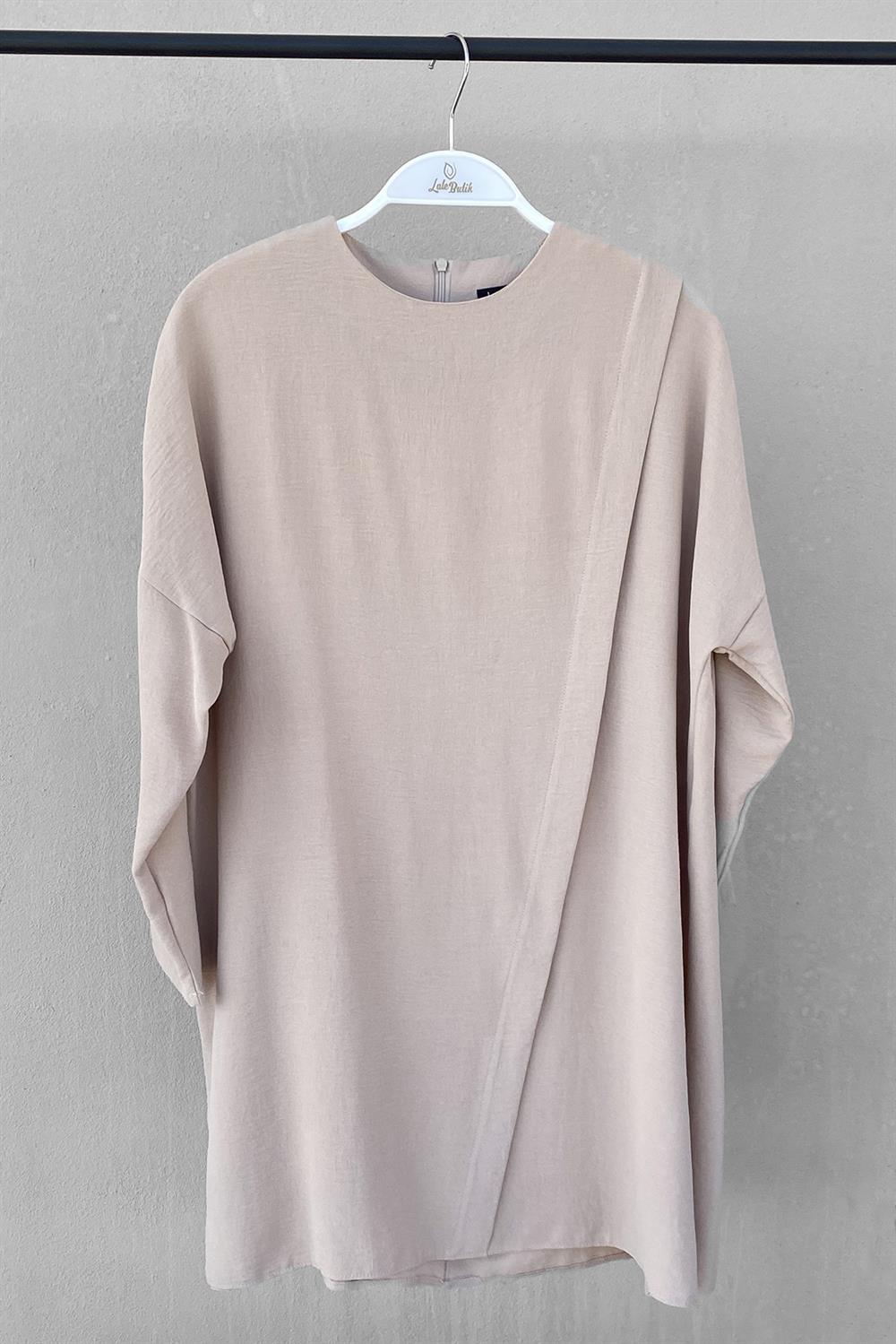 Tesettür Ayrobin Tunik 1056 Bej