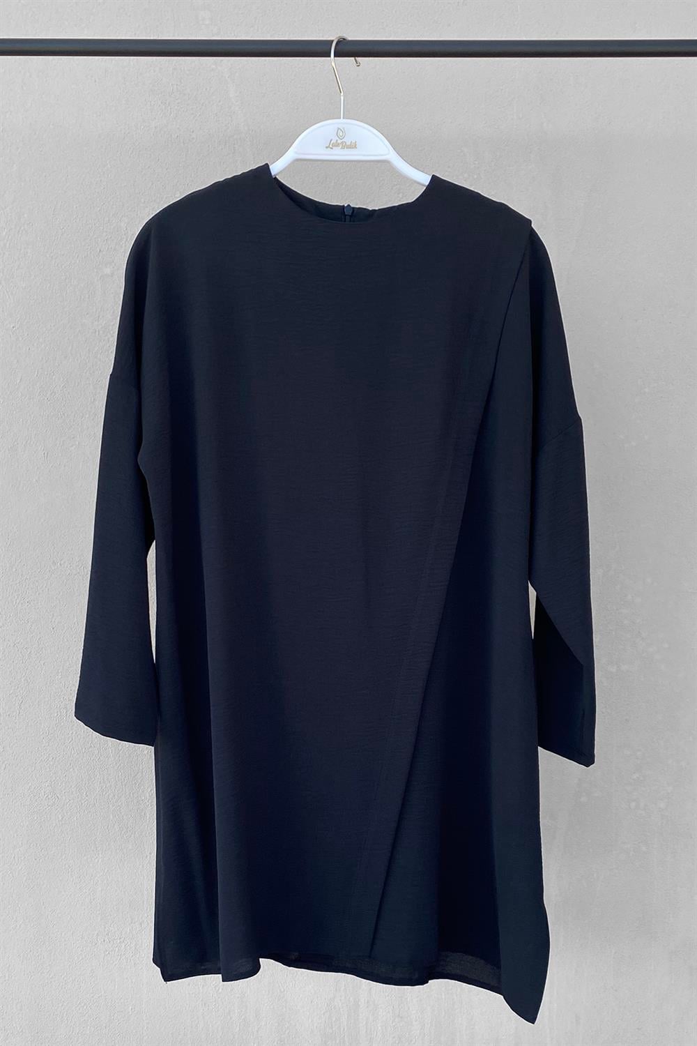 Tesettür Ayrobin Tunik 1056 Siyah