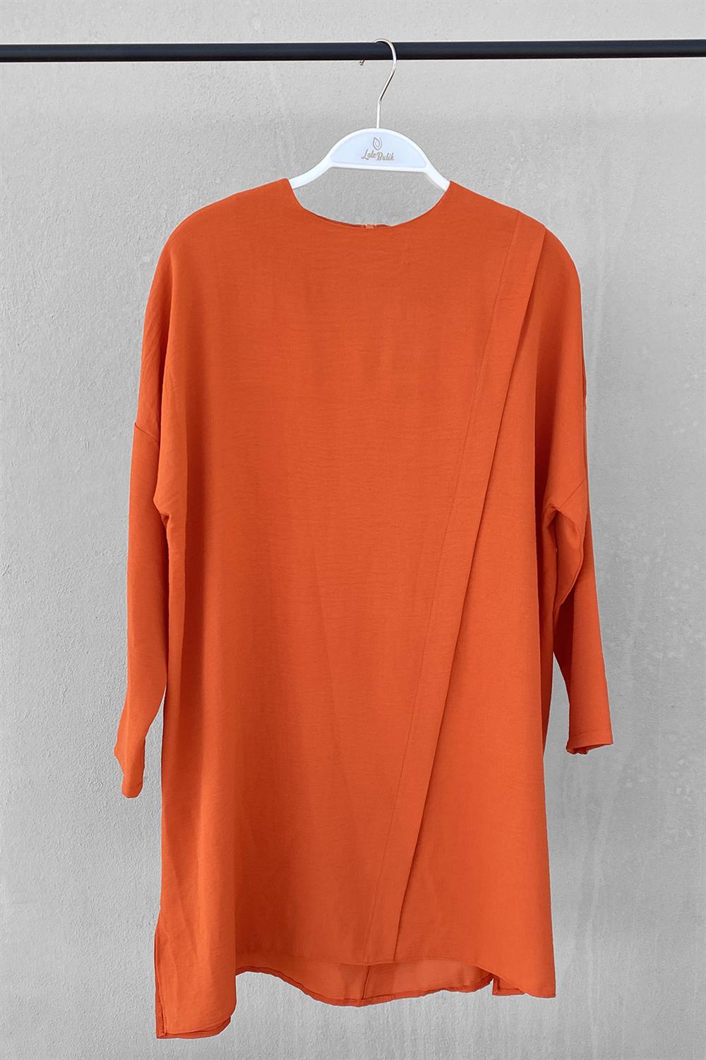Tesettür Ayrobin Tunik 1056 Turuncu