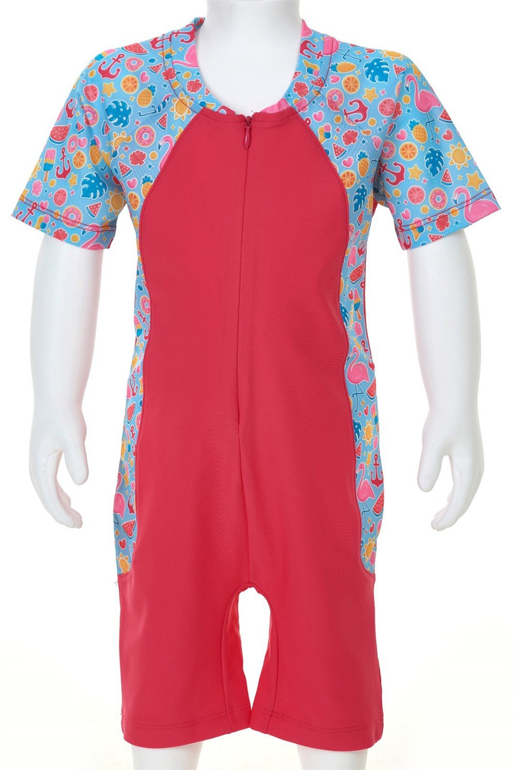 Tulum Kısa Kollu Şortlu Çocuk Bebek Mayo 3190 Mercan