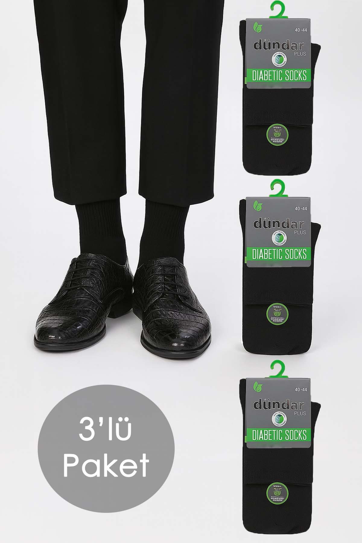 Unisex 40-44 Bambu Çorap Dündar Şeker Çorabı Dikişsiz 3'lÜ Paket 5985 Siyah