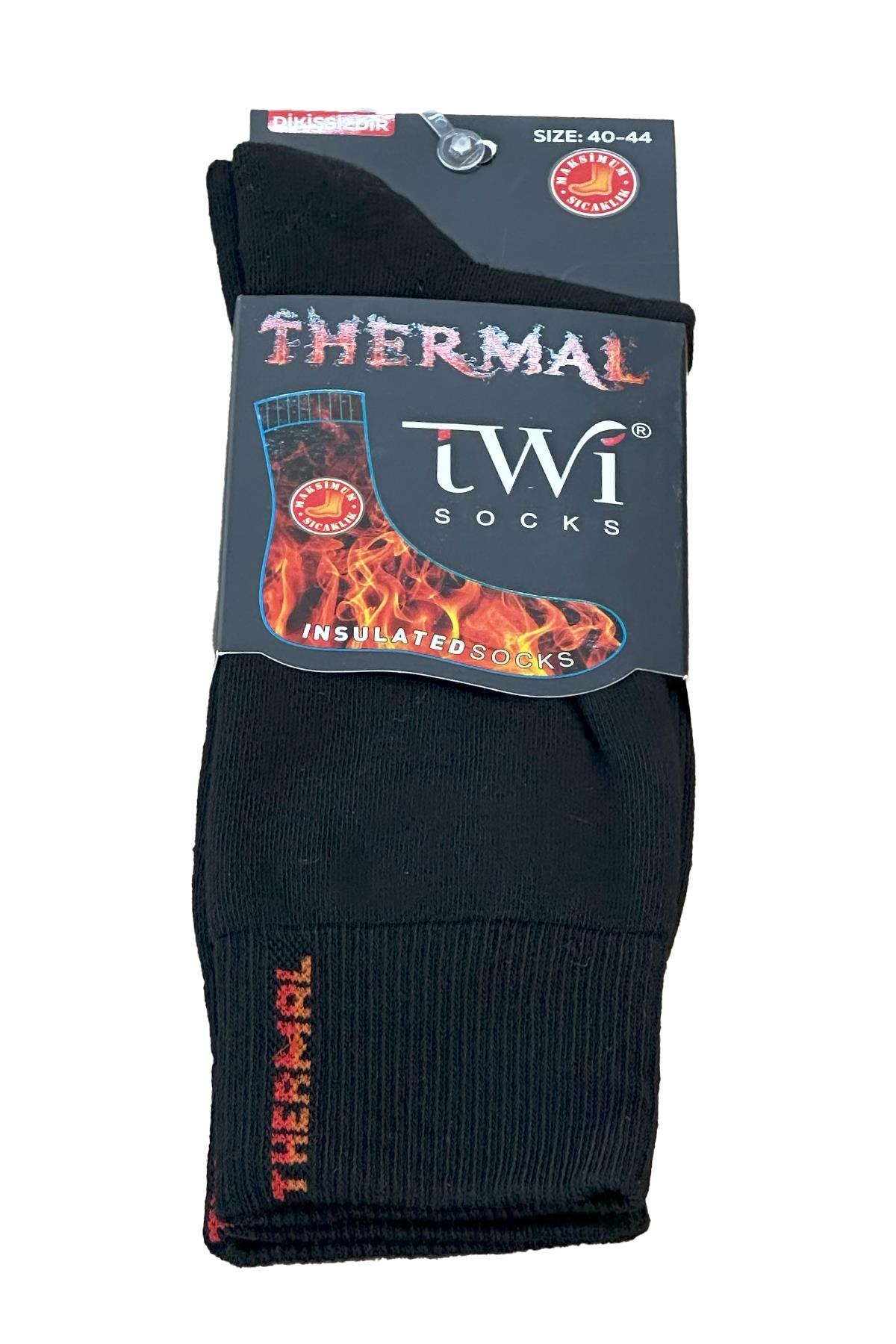 Unisex 40-44 Kışlık Termal Soket Çorap TWİ-01-T Siyah