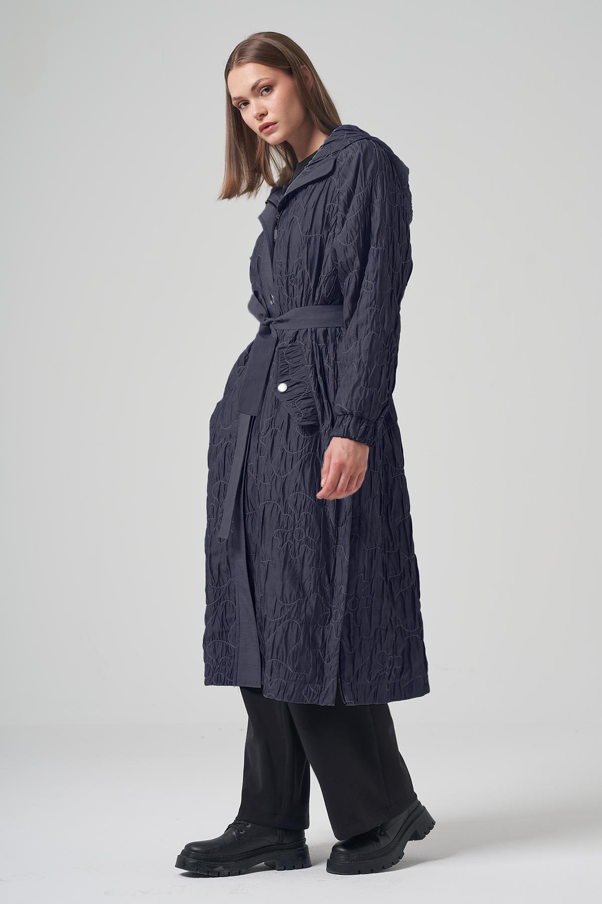 Yanları Çıtçıt Detaylı Star Kap Ceket 6806 Lacivert