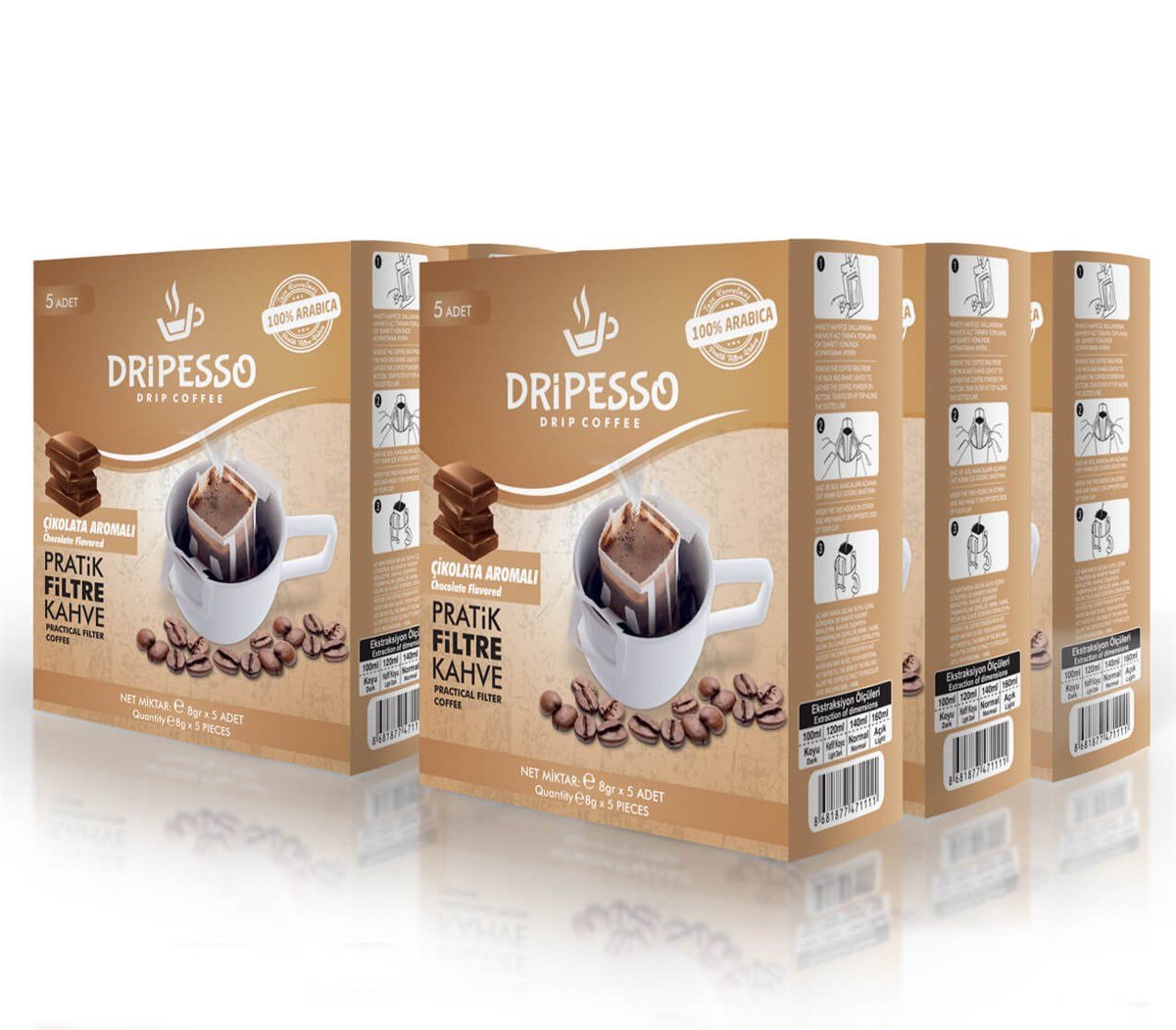 Dripesso Çikolata Aromalı Pratik Filtre Kahve 15'li Paket