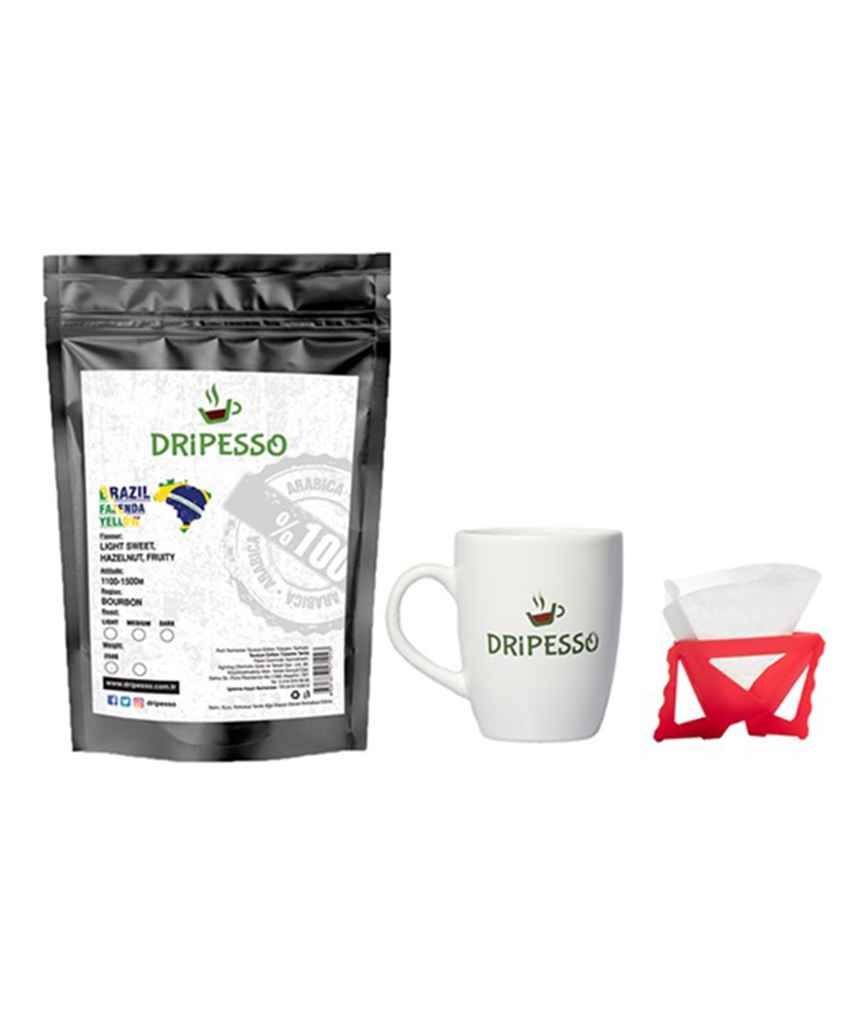 Dripesso Brazil Fazenda Yellow Filtre Kahve 250g | Demleme seti hediyeli