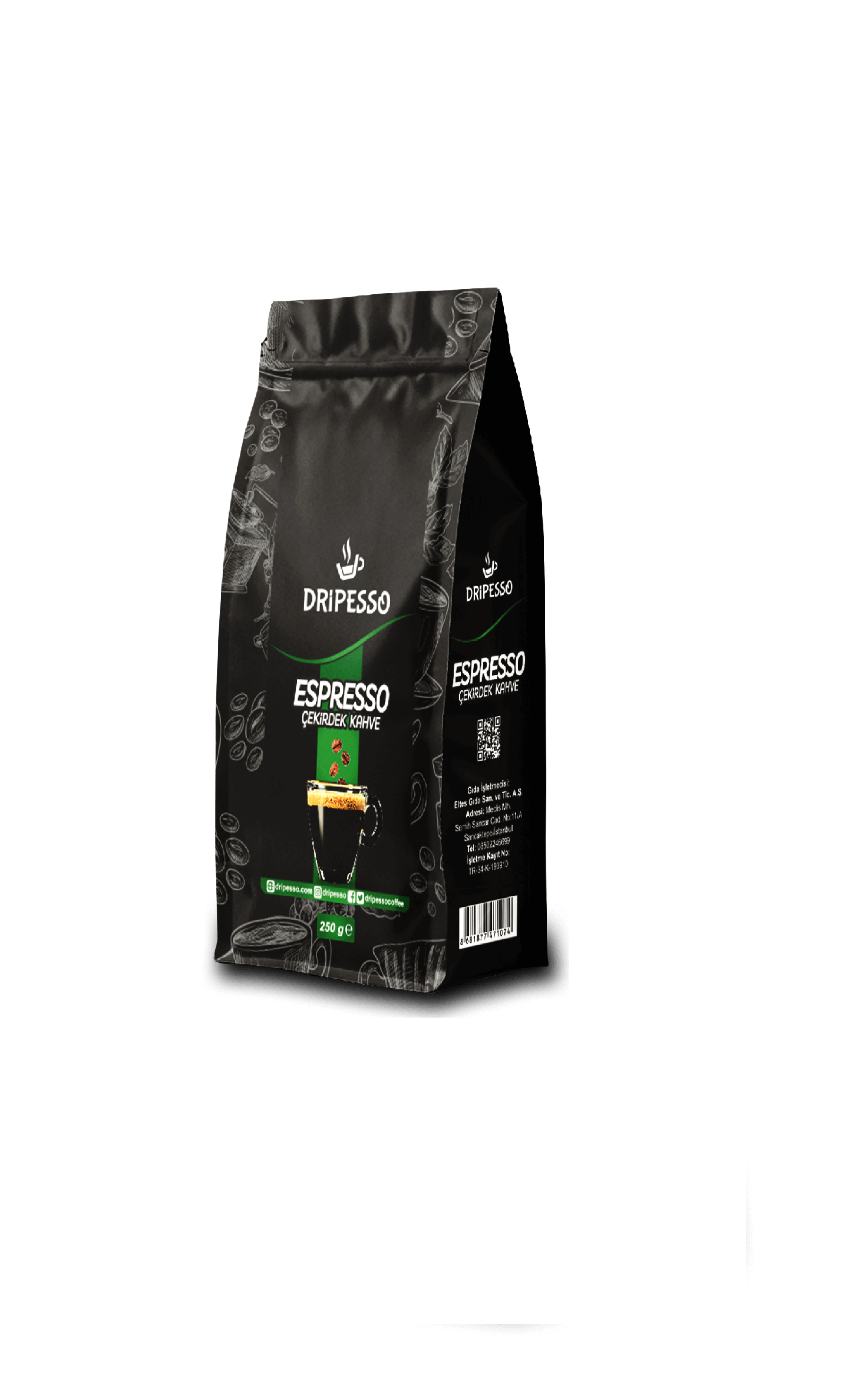 Espresso Çekirdek Kahve 1 KgDripesso 1 kg'lık Espresso  Blend Çekirdek KahveFiltre Kahveler