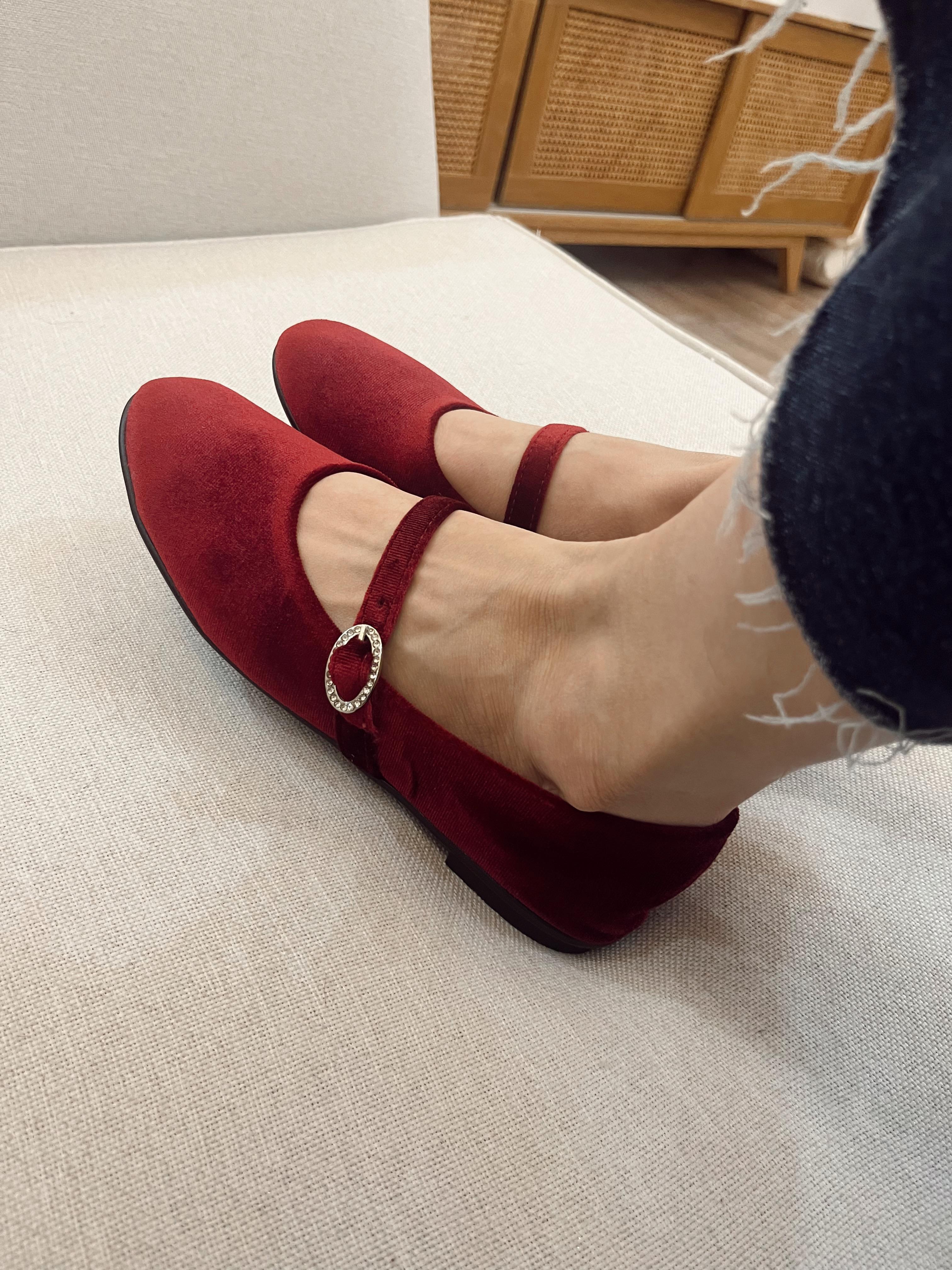 BORDO TOKALI KADİFE BABET