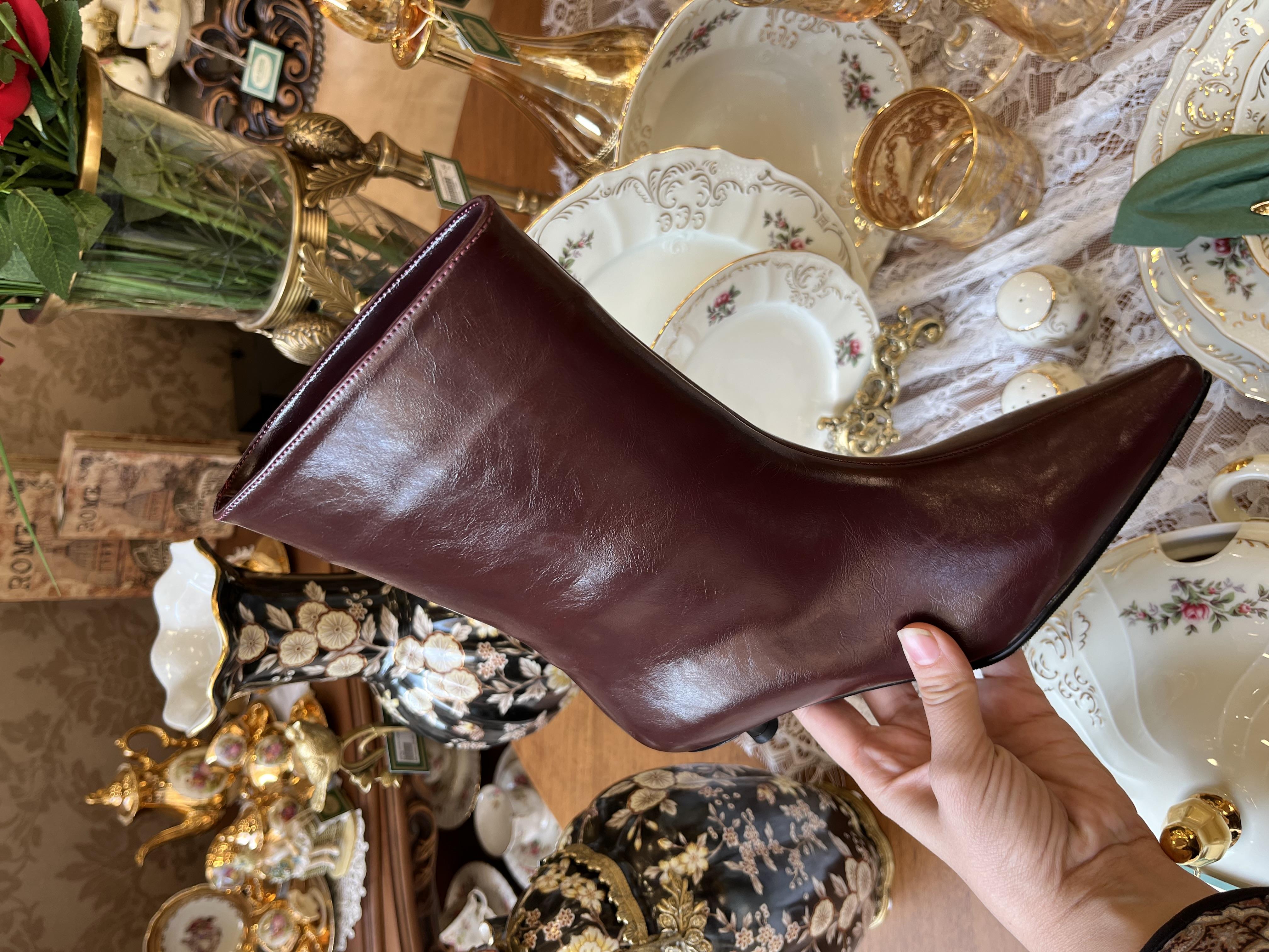 MİNİ TOPUK BORDO MAT RUGAN TOPUKLU BOT