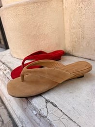 CAMEL KARE PARMAK ARASI SÜET TERLİK