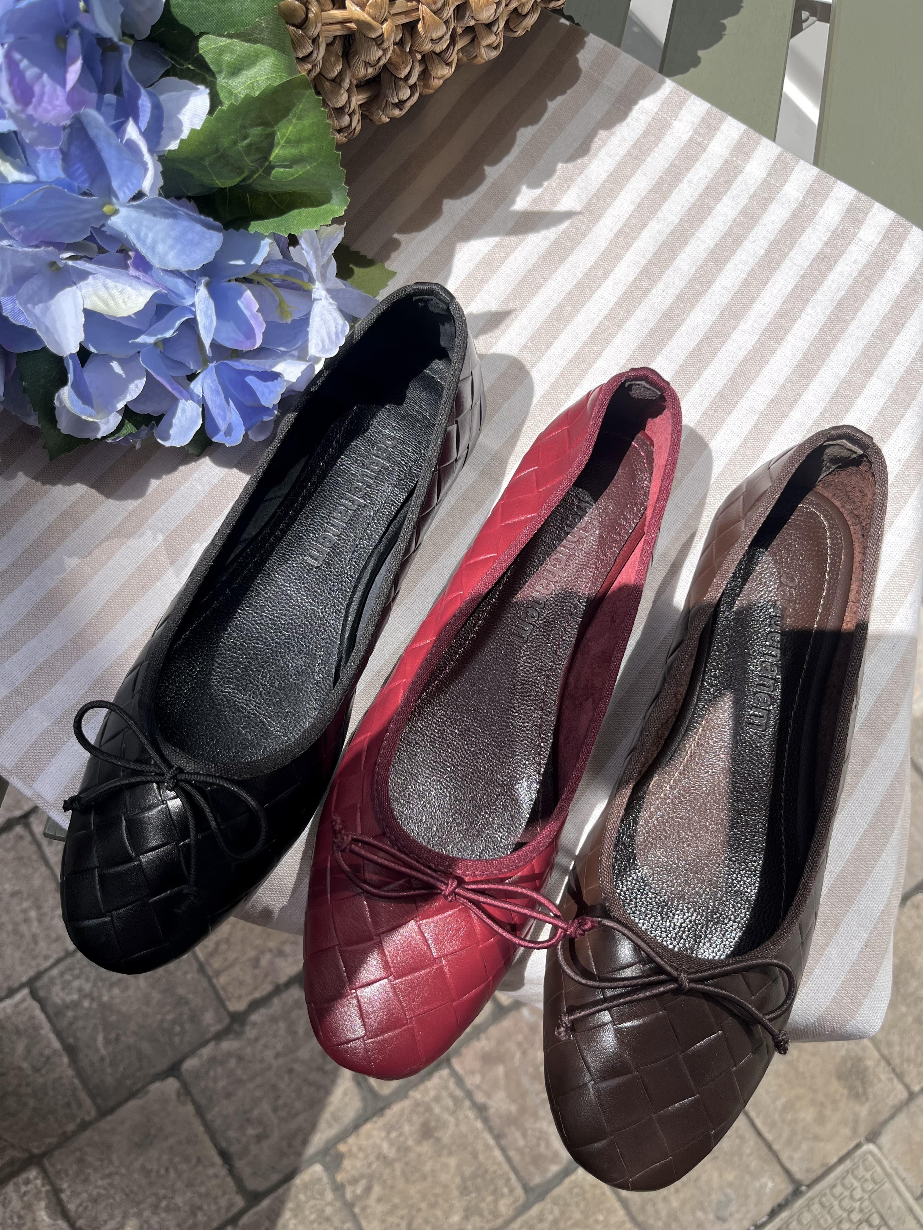 ACI KAHVE ÖRGÜLÜ GERÇEK DERİ BABET