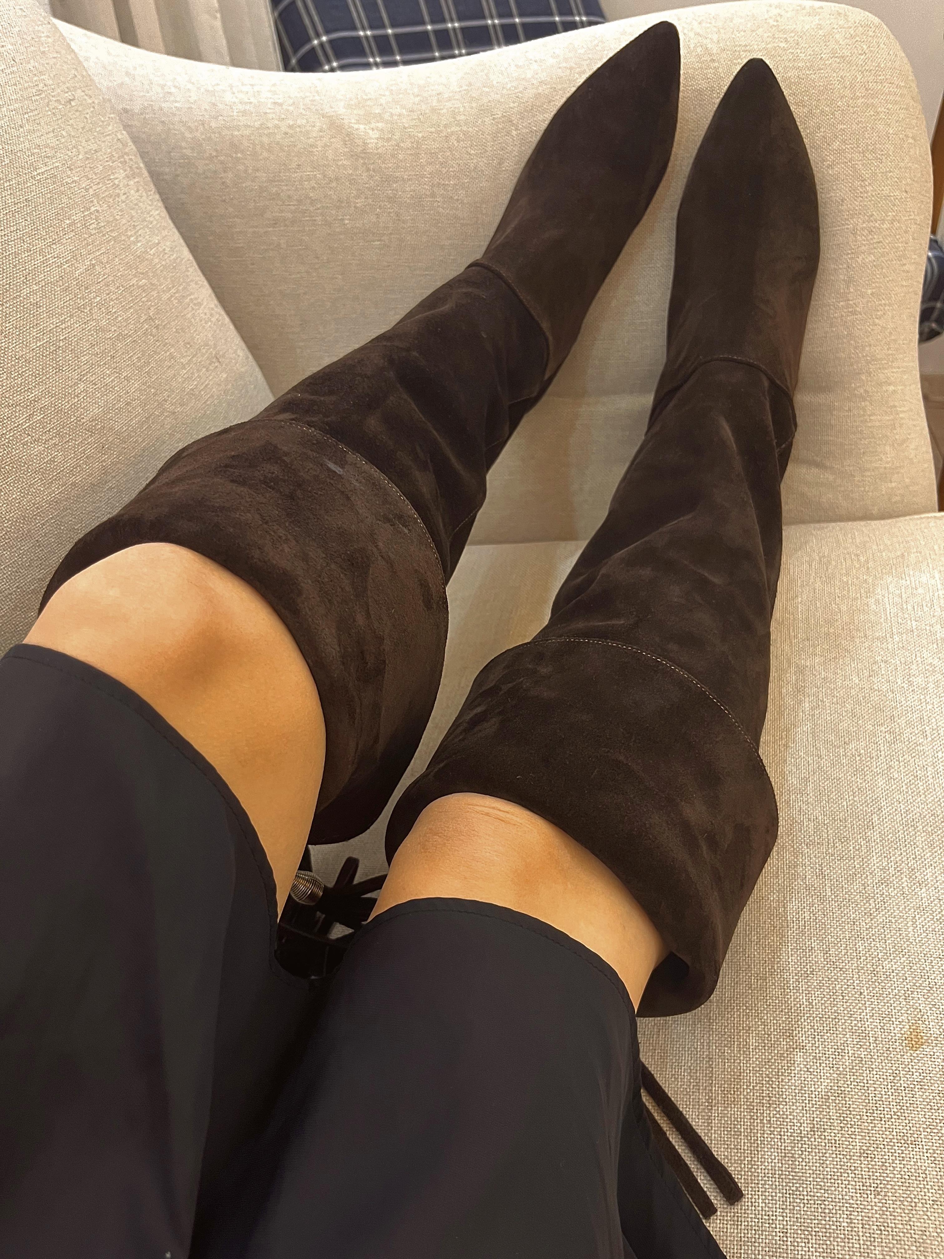 ACI KAHVE PÜSKÜLLÜ DİZÜSTÜ HAKİKİ ÇİZME