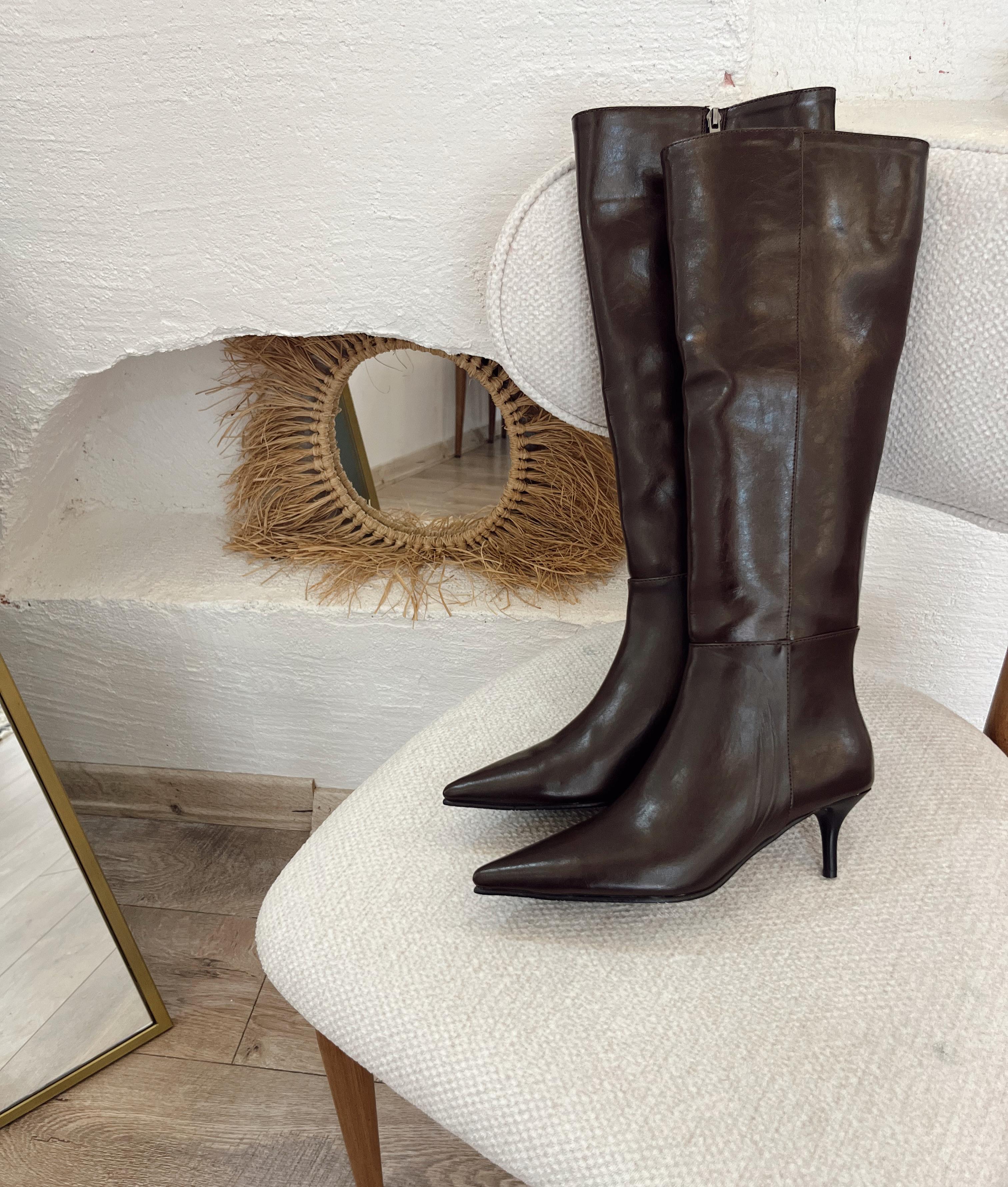 ACI KAHVE RUSTİK FERMUARLI ÇİZME