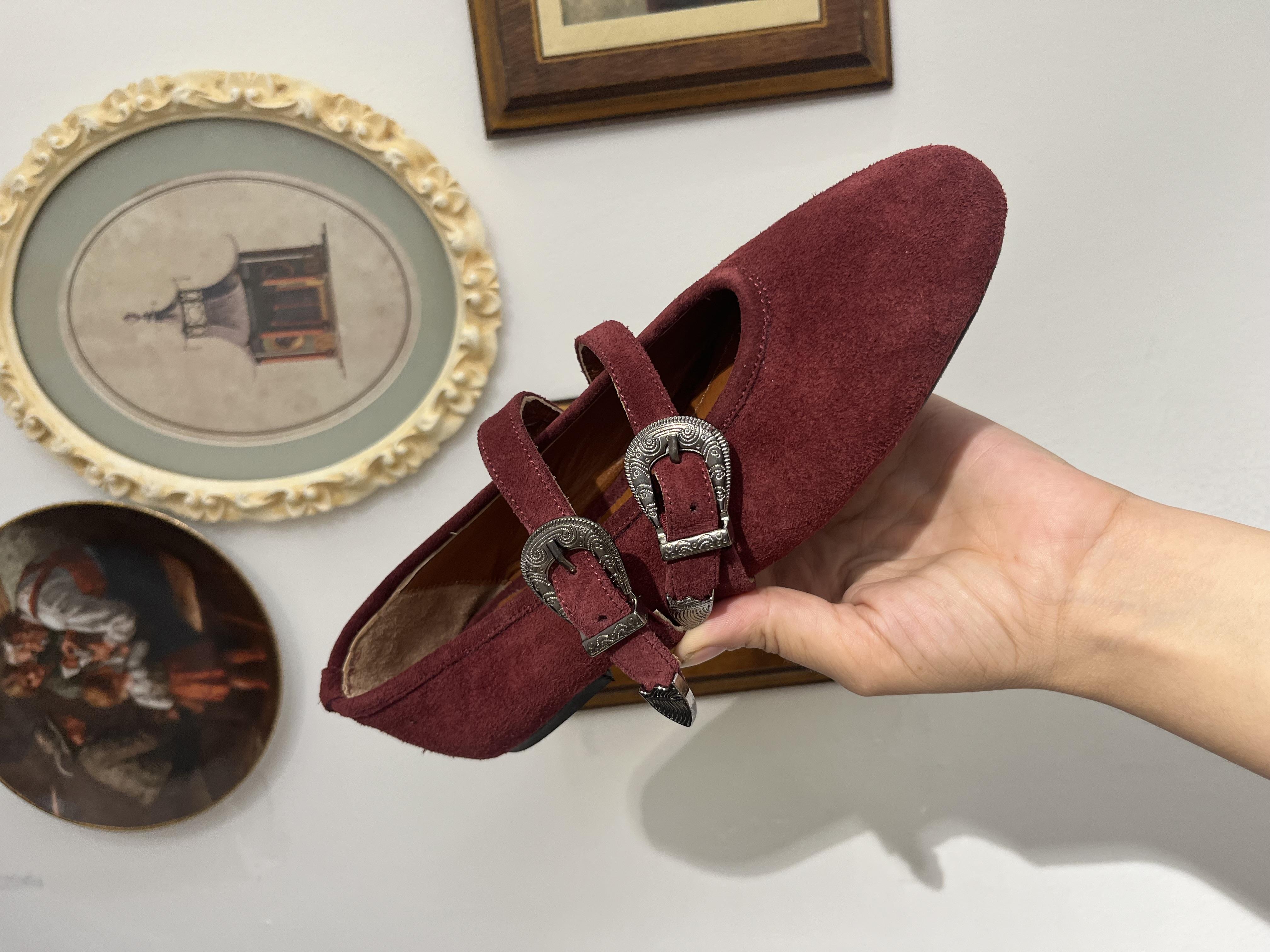 BORDO SÜET TOKALI DERİ  BABET