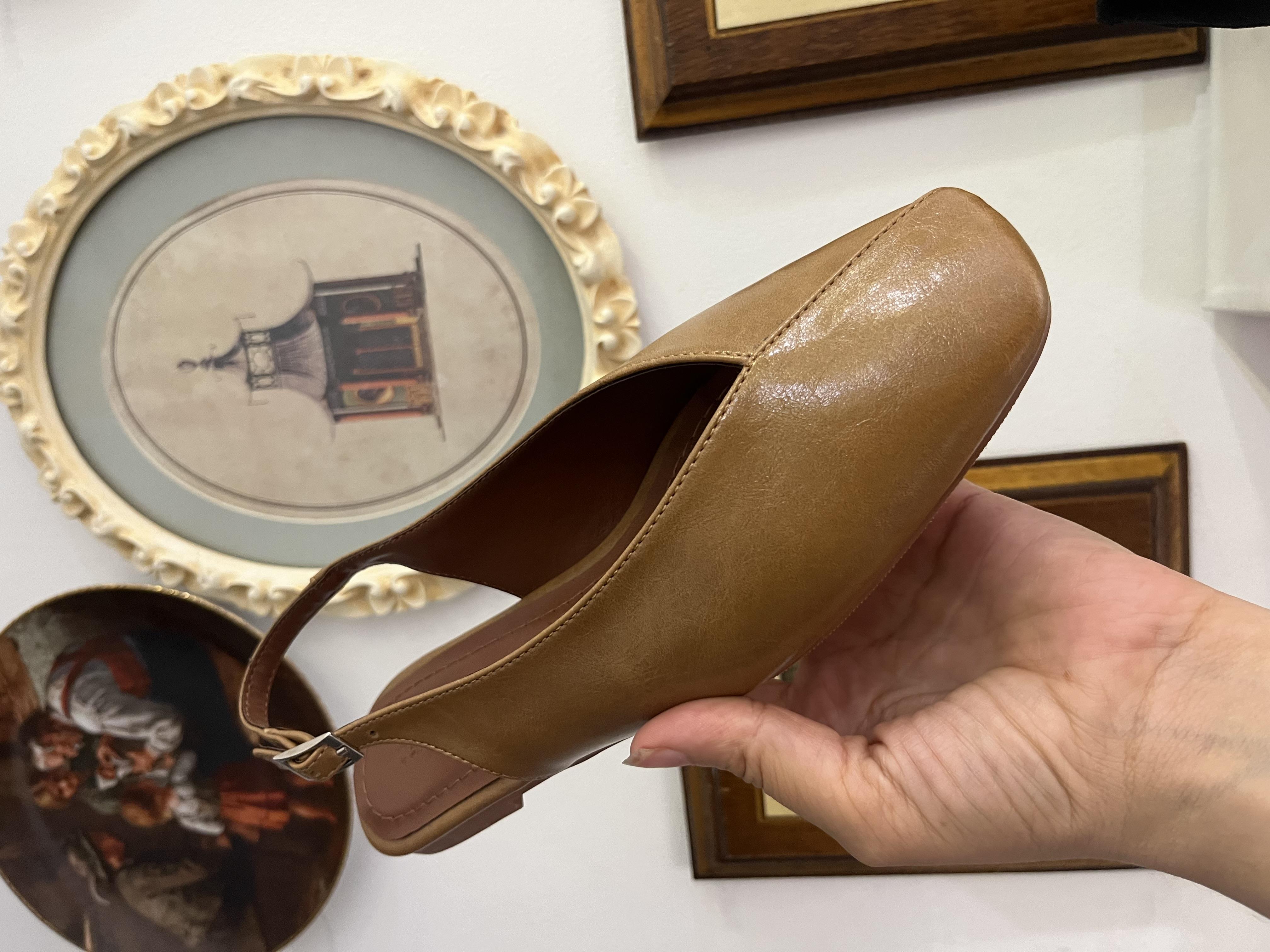 CAMEL  KARE BURUN SANDALET